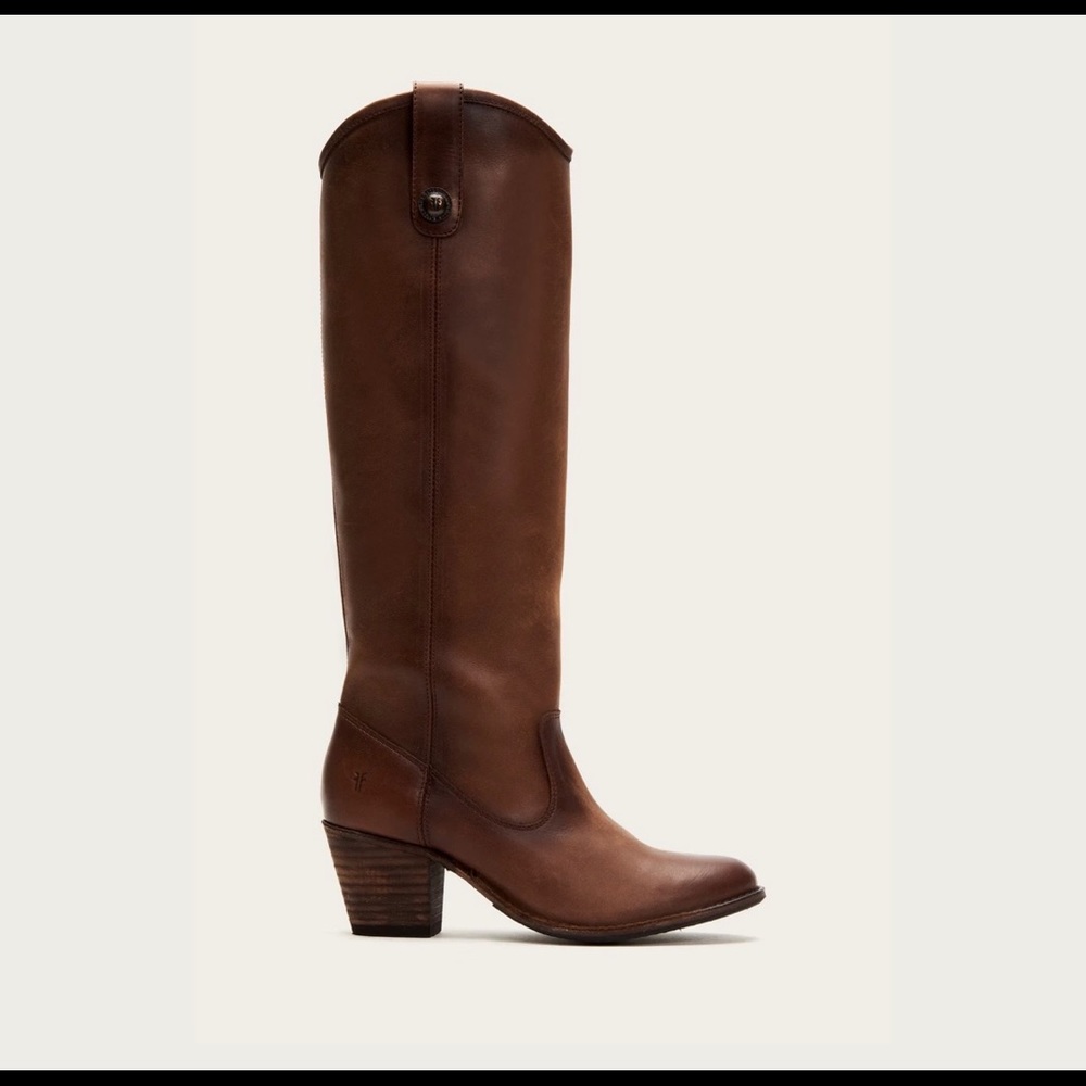 EUC Frye Jackie Button Tall Boot Size 10 Redwood